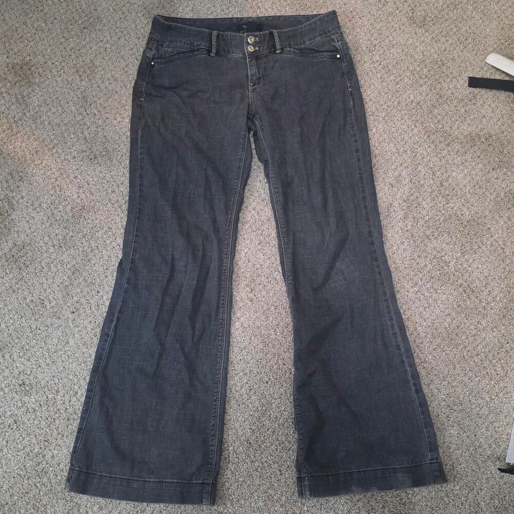 Y2K Dark Wash Low Rise Flare Jeans Bootcut 2000s Indie Sleaze